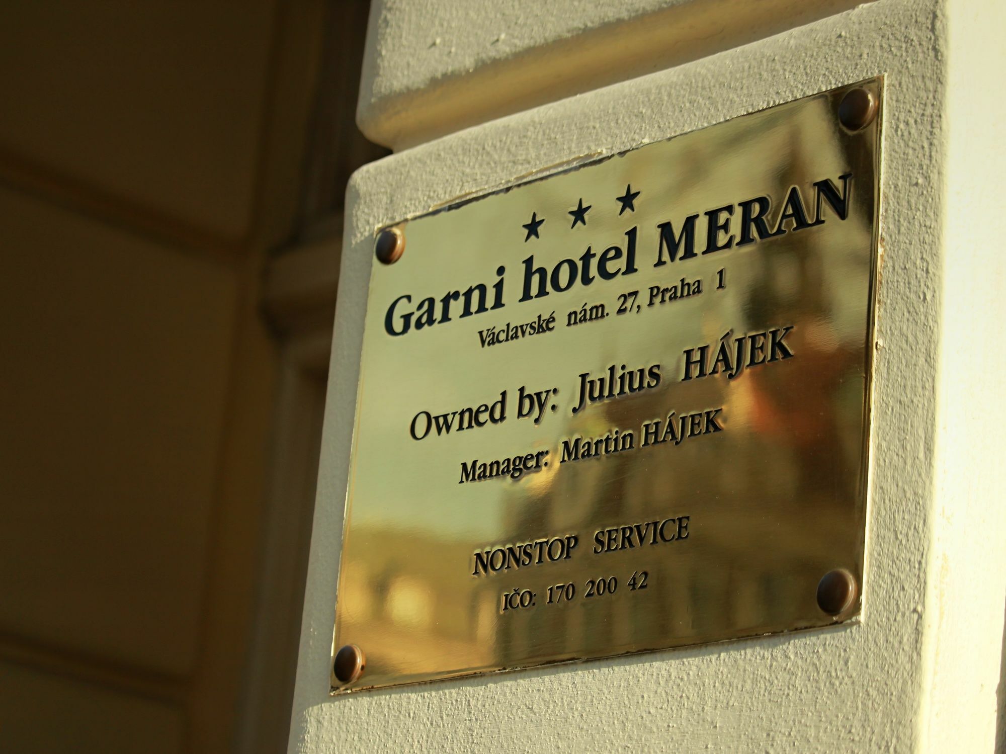 Meran Hotel Prag Eksteriør billede